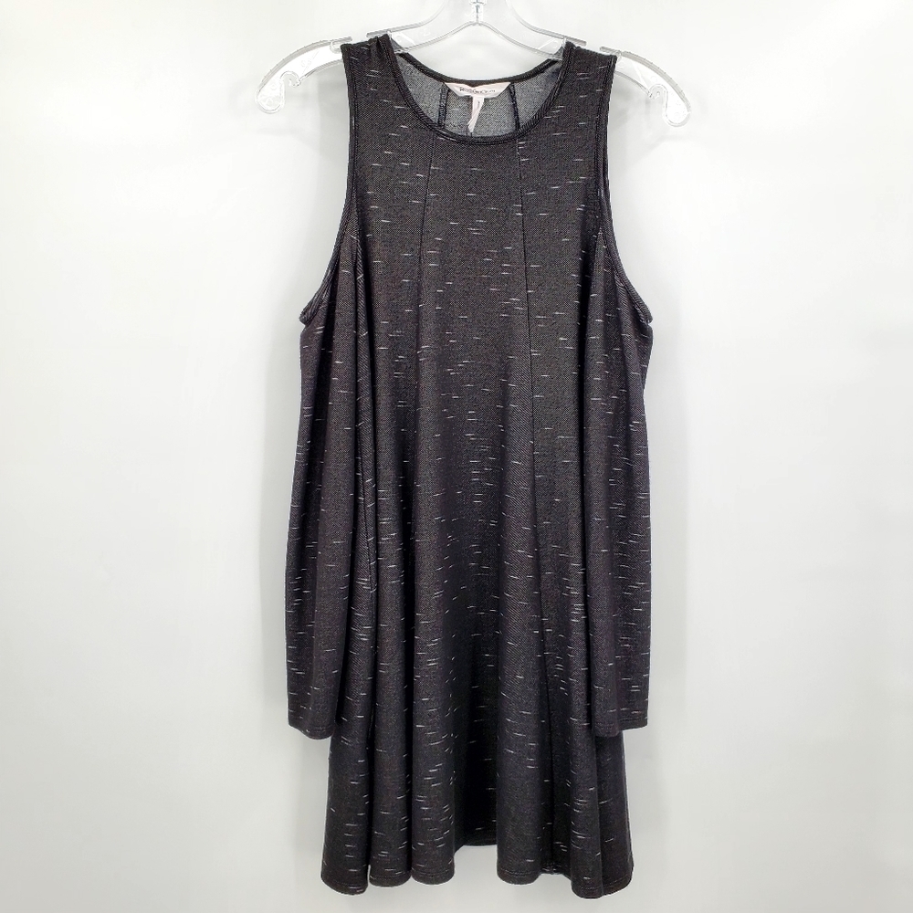 BCBGeneration Cold Shoulder Black White Casual Dress